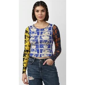 F 21 Manga Anime Girl Long Sleeve Baby Stretch Tee Comic Con Cosplay Sz SM